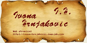 Ivona Hrnjaković vizit kartica
